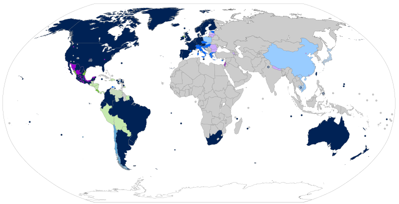 <b>Lois mondiales sur l'égalité des mariages (à jour)</b><div><i>svg, par Kwamikagami, CC-BY-SA-4.0, https://commons.wikimedia.org/wiki/File:World_marriage-equality_laws_(up_to_date).svg  </i><b><br></b></div>
