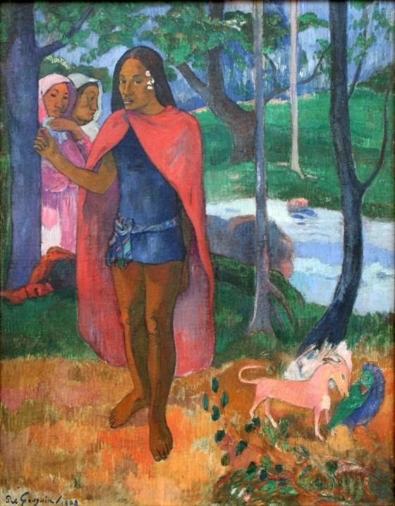 <b>Le Sorcier d’Hiva ou Mahu</b><div><i>Source :  Paul Gauguin - Le Sorcier d'Hiva Oa.jpg photographié par Ophelia2, via wikimédia commons, Domaine public, https://commons.wikimedia.org/wiki/File:Paul_Gauguin_-_Le_Sorcier_d%27Hiva_Oa.jpg</i><b><br></b></div>