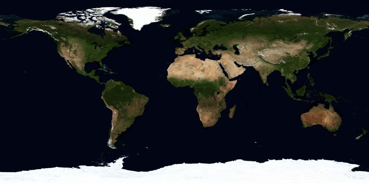 <b>Planisphère en vue satellitale<br></b><i>via pxhere, CC0, https://pxhere.com/fr/photo/1262215</i>